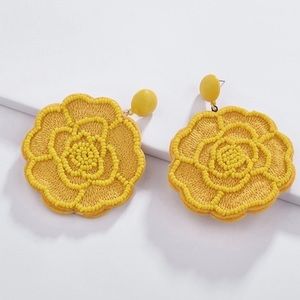 New!!! Bijoux Big Rose Flower Drop Earring
